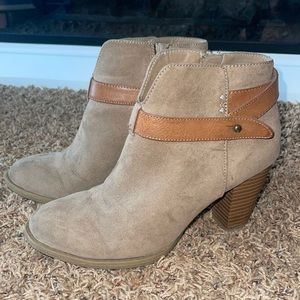 Suede heeled ankle boots